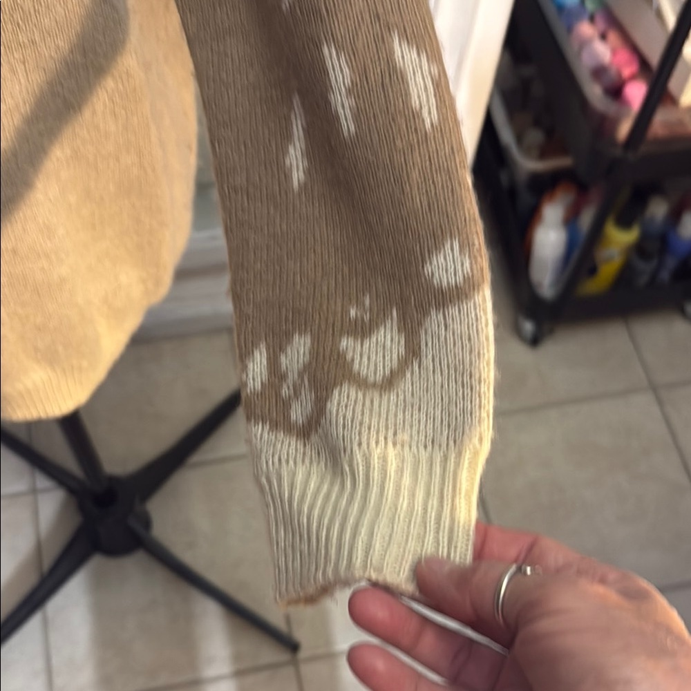Eagle Patterned Beige Sweater - image 5